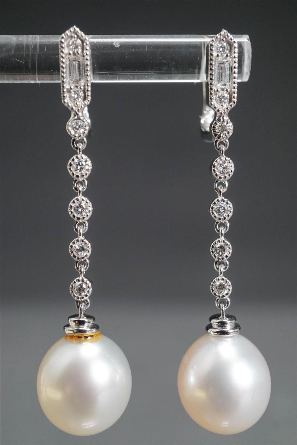 PAIR OF 18-KARAT WHITE-GOLD,