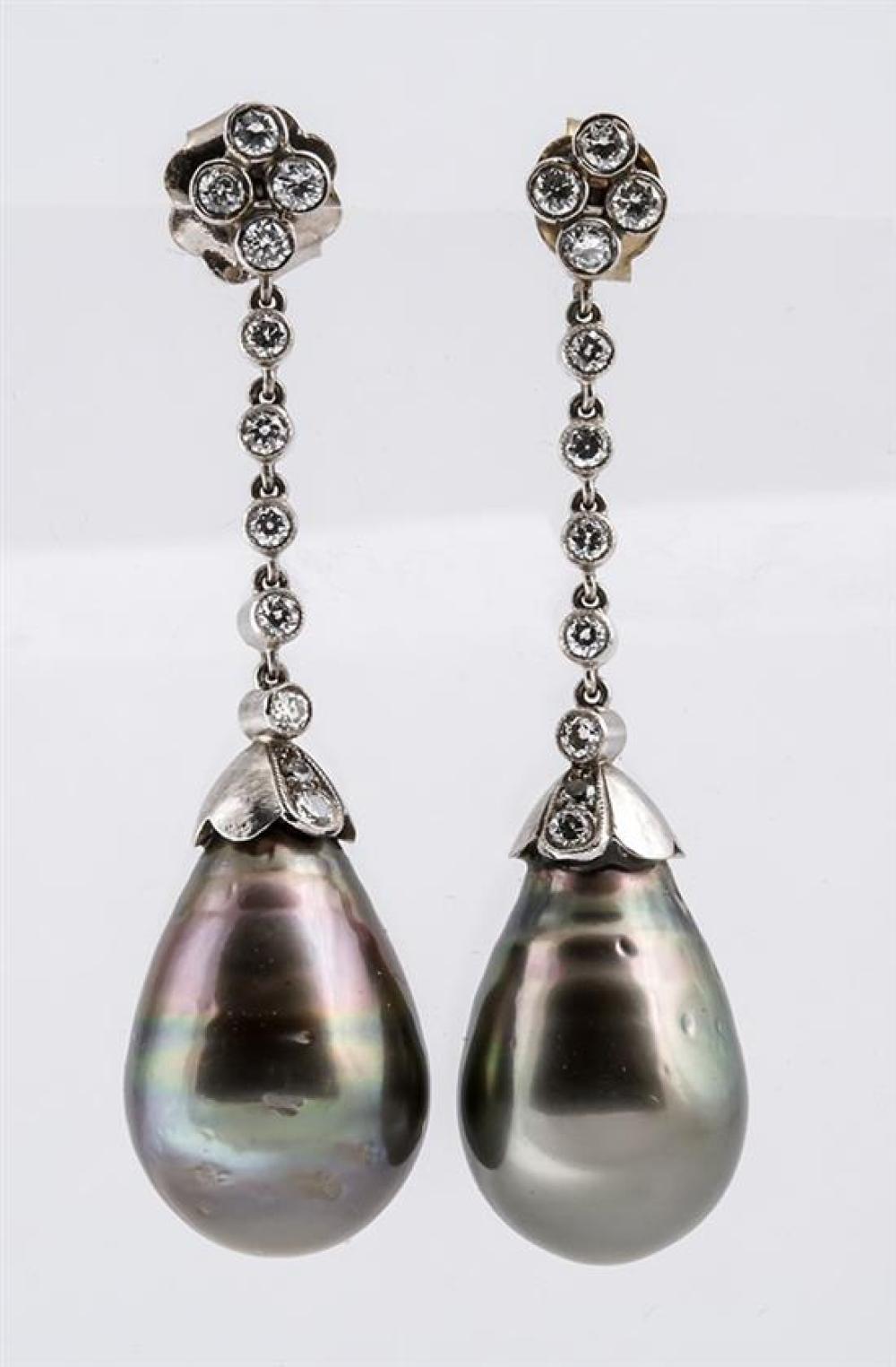 PAIR OF 18-KARAT WHITE-GOLD,