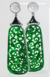 PAIR OF 18-KARAT WHITE-GOLD, M