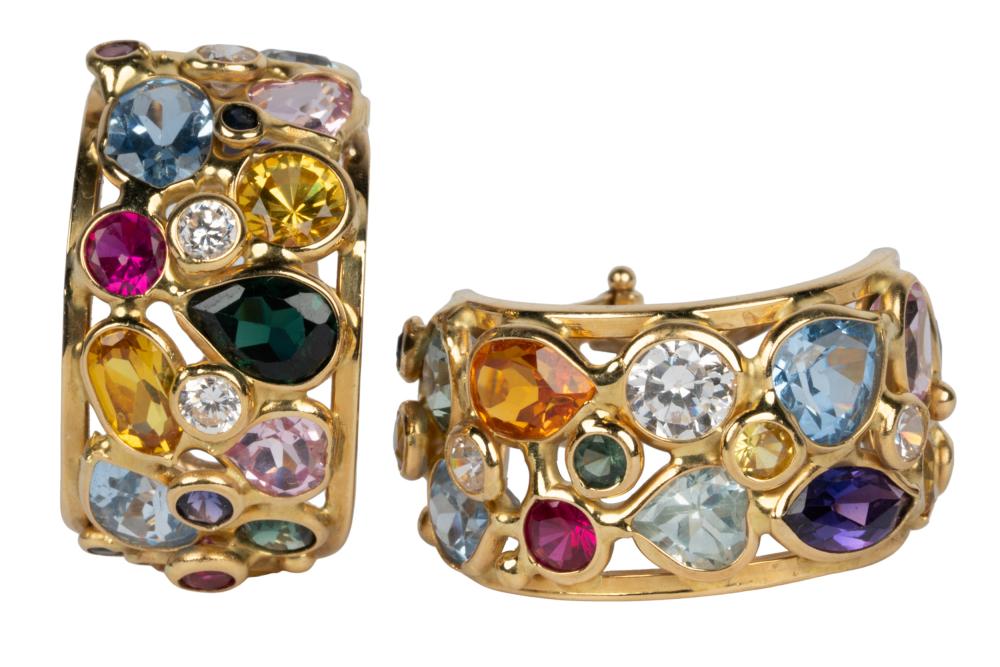 PAIR OF 18 KARAT YELLOW GOLD &