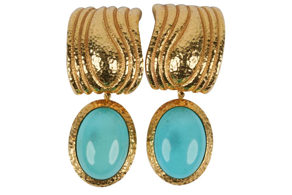 PAIR OF 18 KARAT YELLOW GOLD &