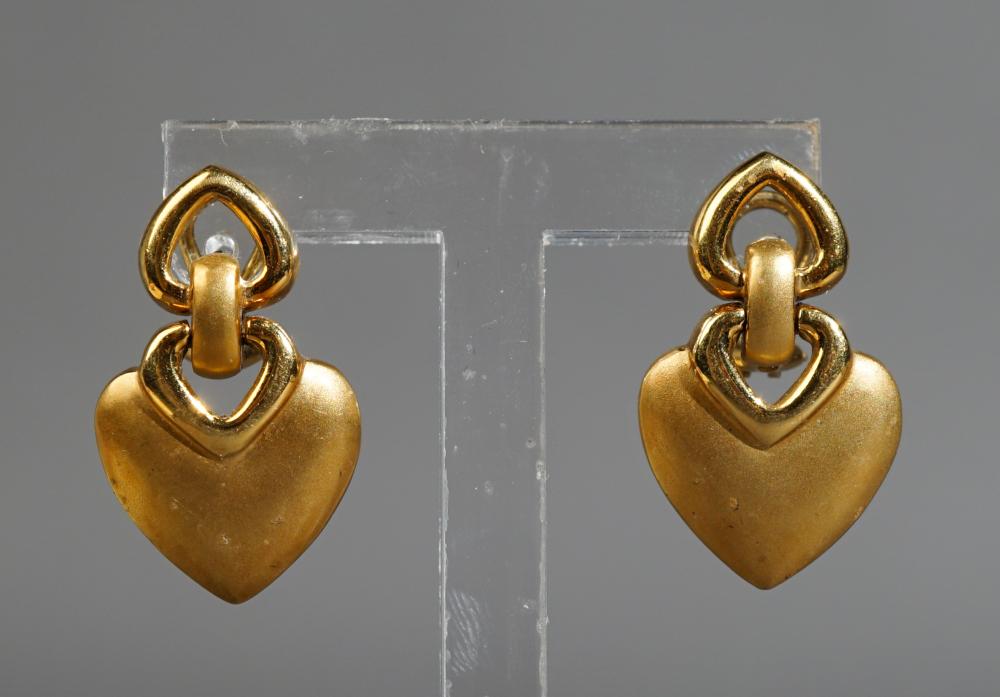 PAIR OF 18-KARAT YELLOW-GOLD ‘HEART