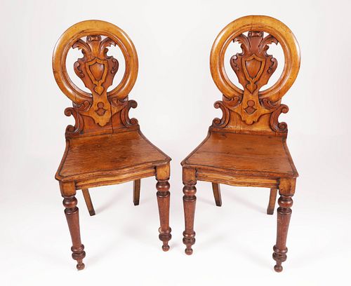 PAIR OF 1840S ENGLISH MAHOGANY HALL