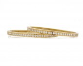 PAIR OF 18K GOLD AND DIAMOND B