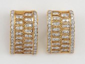 PAIR OF 18KT GOLD AND DIAMOND