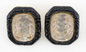 PAIR OF 18KT GOLD, ROCK CRYSTA
