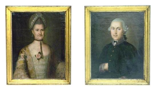 Pair of 18th C. portaits: