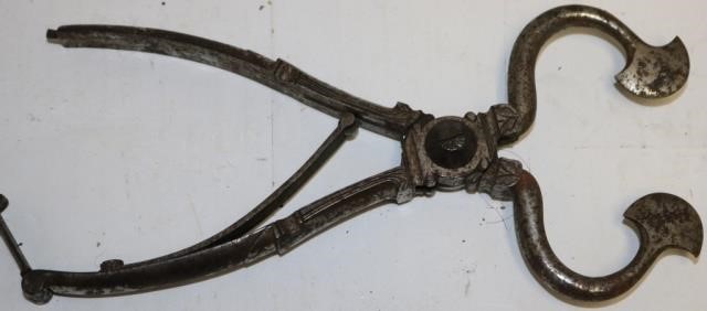 PAIR OF 18TH C WROUGHT IRON SUGAR