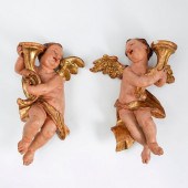 PAIR OF 18TH CENTURY CHERUB AN