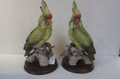 PAIR OF 1990'S GREEN COCKATOOS