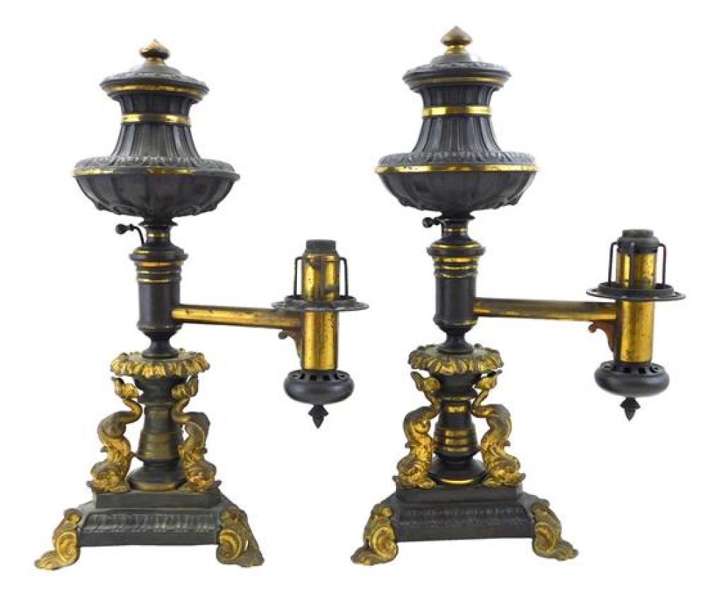 PAIR OF 19TH C. ARGAND LAMPS,