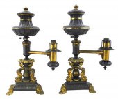 PAIR OF 19TH C. ARGAND LAMPS,