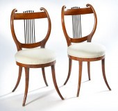 PAIR OF 19TH C BIEDERMEIER LYR
