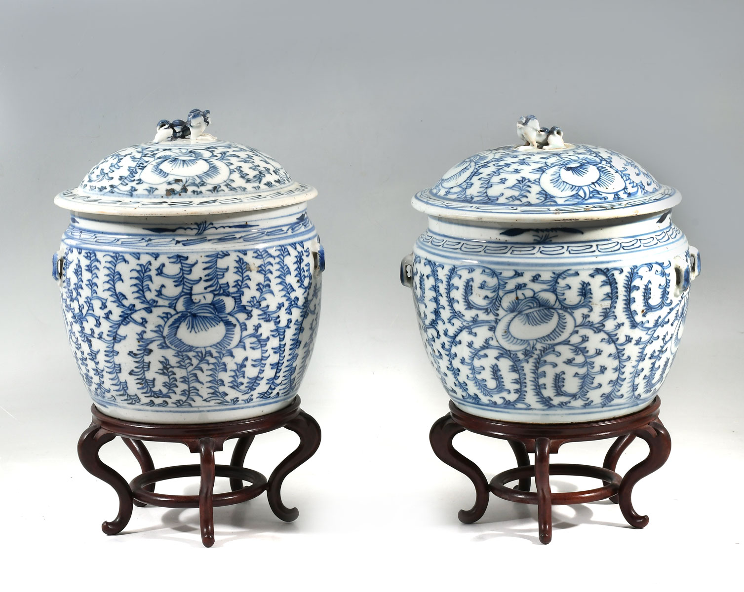 PAIR OF 19TH C. CHINESE BLUE AND