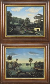 PAIR OF 19TH C. COLORED SANDPA