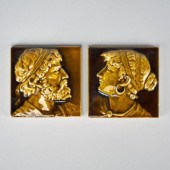 PAIR OF 19TH C. MAJOLICA TILES