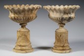 PAIR OF 19TH C MARBLE BOWLS, M