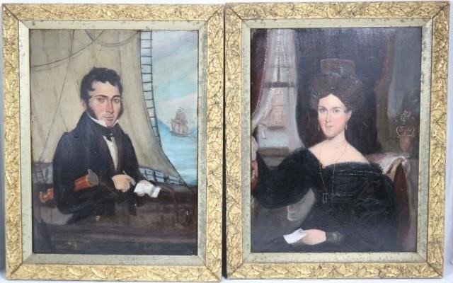 PAIR OF 19TH C OIL PAINTINGS ON