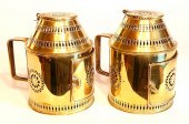 PAIR OF 19TH C. PIERCED BRASS