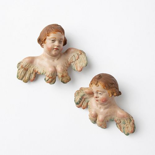 PAIR OF 19TH C. POLYCHROME TERRA