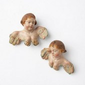 PAIR OF 19TH C. POLYCHROME TER