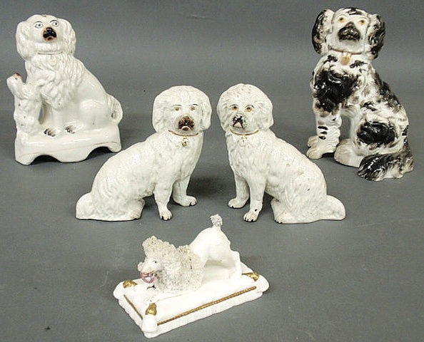 Pair of 19th c. Staffordshire white