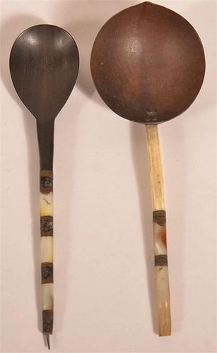PAIR OF 19TH C. WOODEN SPOONS W/