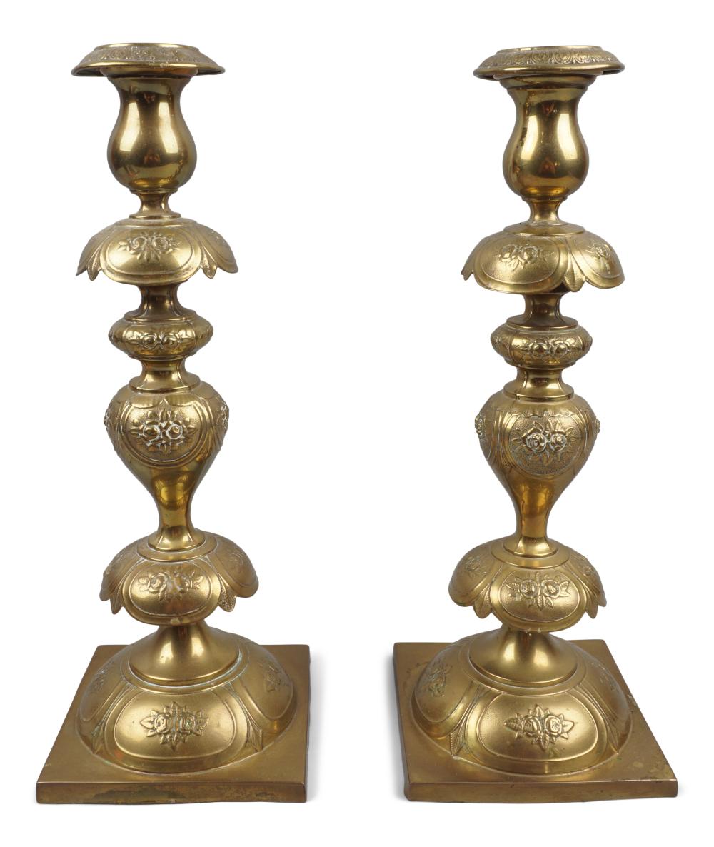 PAIR OF 19TH CENTURY BRASS