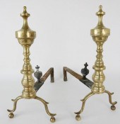 PAIR OF 19TH CENTURY BRASS MUL