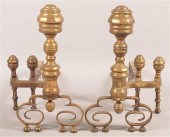 PAIR OF 19TH CENTURY BRASS AND