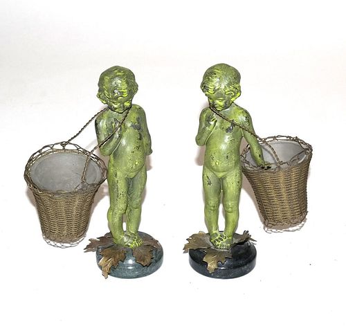 PAIR OF 19TH CENTURY BRONZE CUPID