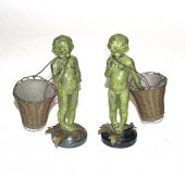 PAIR OF 19TH CENTURY BRONZE CU