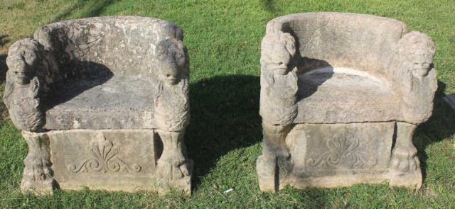 Pair of 19th Century Carved Stone