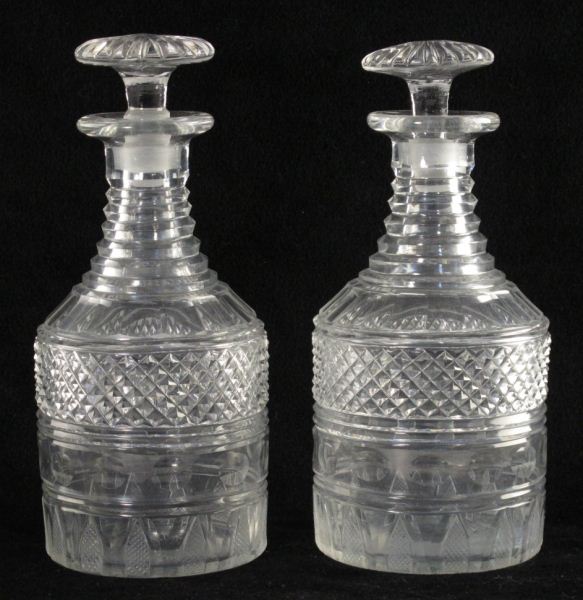 Pair of 19th Century Cut Glass