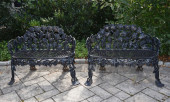PAIR OF 19TH CENTURY GRAPE & V