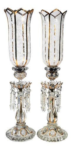 PAIR OF 19TH CENTURY LUSTERS,