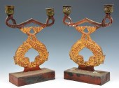 PAIR OF 2 LITE DOLPHIN DECORAT