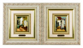 PAIR OF 20TH C. PAINTINGS ON C