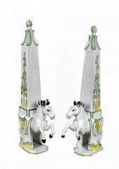 PAIR OF 20TH CENTURY TALL GLAZ