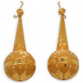 PAIR OF 21K GOLD DROP EARRINGS