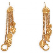 PAIR OF 21K GOLD MULTI STRAND