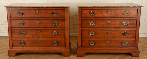PAIR OF 4 DRAWER MARBLE TOP
