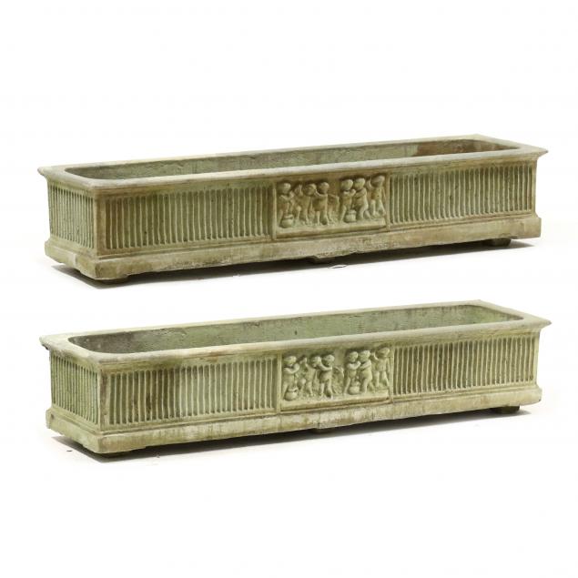PAIR OF 57" CAST STONE FIGURAL
