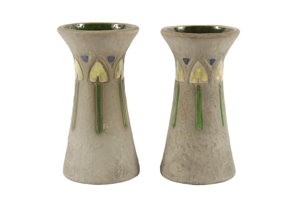 PAIR OF 8” TALL ROSEVILLE