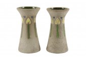 PAIR OF 8” TALL ROSEVILLE MOST