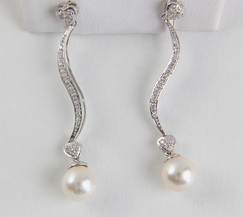 PAIR OF 8.5MM WHITE PEARL AND