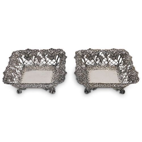 PAIR OF 900 SILVER RETICULATED