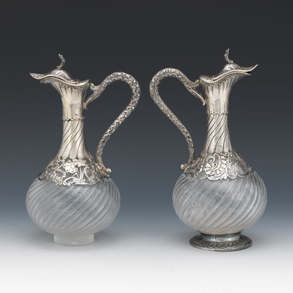 PAIR OF 950 FRENCH SILVER CLARETS