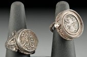 PAIR OF 9TH C. KABUL SILVER DR