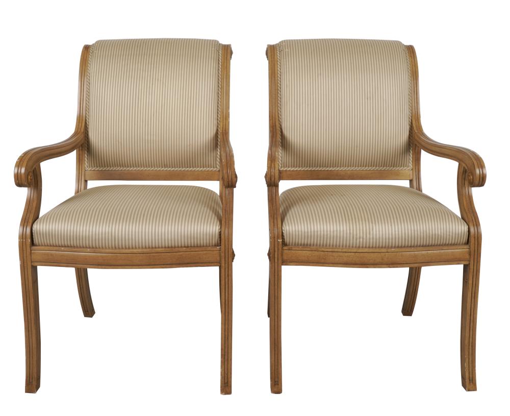 PAIR OF A. RUDIN OPEN ARMCHAIRSwith